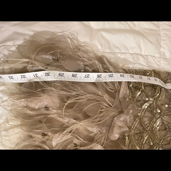 Sue Wong Nocturne Flapper Embellished Cocktail Dress NWT. Sz 0, Gold and beige. - Picture 10 of 13